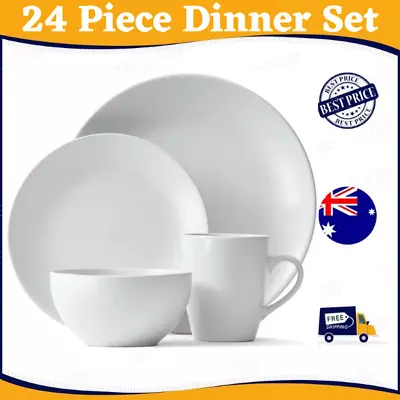 Cafe 24 Piece Dinner Set Microwave And Dishwasher Safe • $49.99