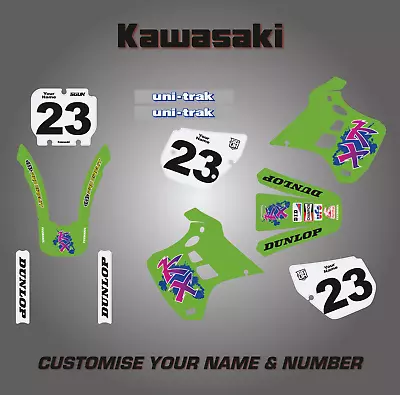 Kawasaki KX 125cc 250cc 1990 1991 Full MX Graphics Sticker Kit • £115.45