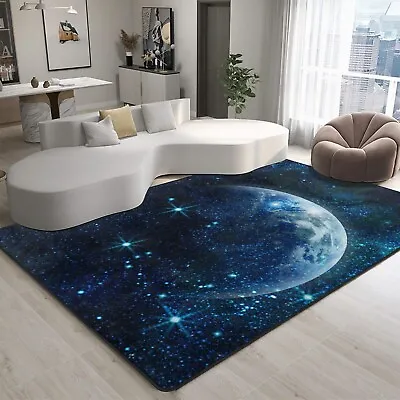 Galaxy Moon Area Rug Mat - Planet Earth In Space Large Rugs Carpet For Home D... • $103.88