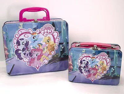 Lot Of 2 My Little Pony Metal Lunch Box - Large & Small Collectible Tin Storage • $19.99