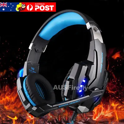 $31.95 • Buy 3.5mm Gaming Headset MIC LED Headphones Surround For PC Mac Laptop PS4 Xbox One