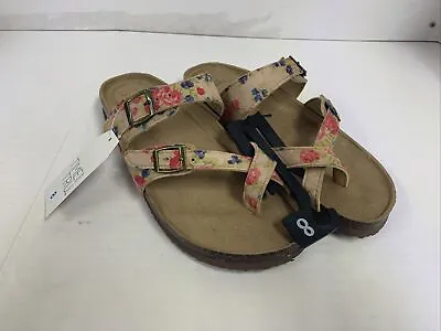 WOMANS Time And Tru Adjustable Comfort Footbed Floral Sandals Size 8 Cute NWT • $13.49