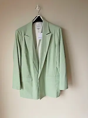 Gingham Check Blazer Jacket JD WILLIAMS Mint Green Open Longline UK 22 💖BNWT • £19.95