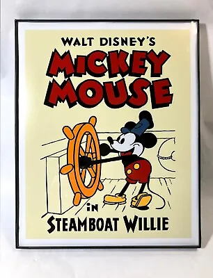 Walt Disney's Mickey Mouse Steamboat Willie Mini Movie Poster 8x10 Framed Print • $12.95