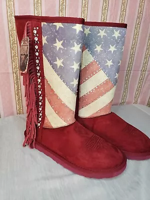 BST-US02 Montana West American Pride Collection Boots -Red Size 10 • $35