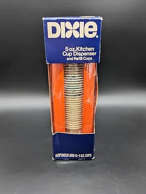 Vintage Dixie Cup Dispenser And 5 Oz Cups Orange • $39.99