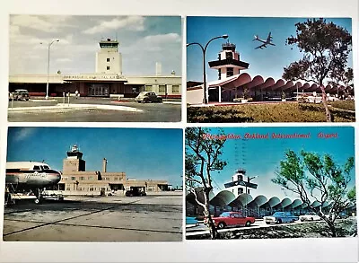 4 Vtg Airport Postcards San Antonio TX Oakland CA (x2) Charleston SC 1950s-1960s • $6.39