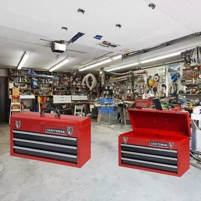 CRAFTSMAN Portable 20.5 In Ball-Bearing 3 Drawer Red Steel Lockable Tool Box NEW • $99.95