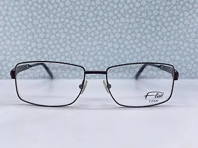 Flair Eyeglasses Frames Woman Black Red Burgundy Titan Rectangular Big Full Rim • $106.37