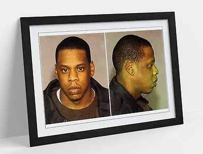 Jay Z Mugshot -art Framed Poster Picture Print Artwork- Grey Black • £34.99