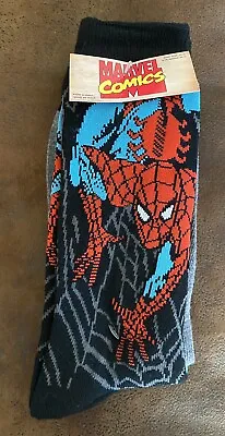 Marvel Comics Spiderman Socks 3 Pack 2012 NOS Size 10-13 • $24.99