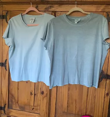Two Hot Cotton By Marc Ware Blue Short Sleeve Cotton T-Shirts Sz Large • $18