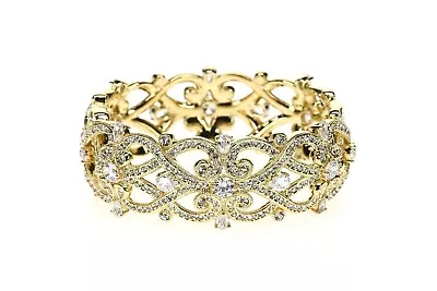 Nadri Women's 'Celtic Knot' Gold And Crystal Rhinestone Bangle Bracelet 141284 • $165.75