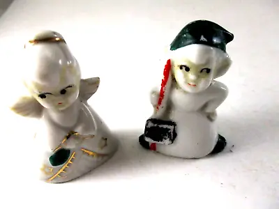 Vintage Ceramic Angel And Elf Place Card Holders • $15.30