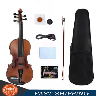 Advanced 5 String Electric Violin 4/4 Full Size Hand Made Maple Spruce Acoustic • $153.78