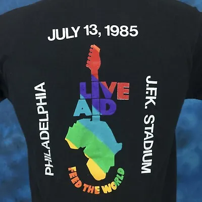 Vtg 1985 LIVE AID CONCERT SEE FACTOR CREW TOUR T-Shirt XS/S Single Stitch Rock • $127.49