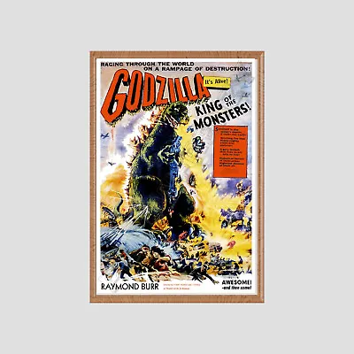 Godzilla Canvas Movie Poster - 1954 Godzilla King Of The Monsters - 24x36 Inches • $39.99