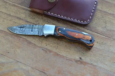 Damascus Custom Made Folding Pocket Knife From The Eagle Collection M9637 • $0.01