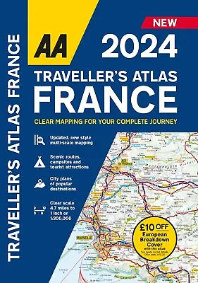 AA Traveller Atlas France 2024 Flexibound (AA Road Atlas France) By AA Publishin • £14.69