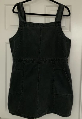 £6.50 • Buy Asos Ladies Denim Pinafore Dress, Washed Black, Size 18
