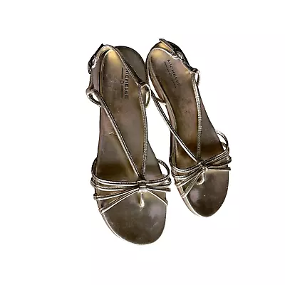 Michelle D Metallic Gold Flat Sandals Strappy Women’s 7.5 • $5