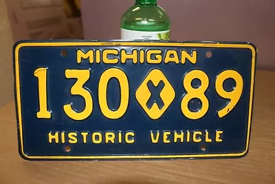 Vintage MICHIGAN HISTORIC VEHICLE License Plate Chevrolet Ford Mopar Hot Rat Rod • $19.95