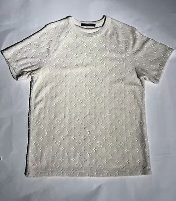 Louis Vuitton White Monogram Towel T-Shirt • $750