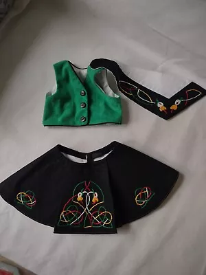 18  American Girl Doll Type Irish Dance Costume Skirt Vest Cape EUC • $17