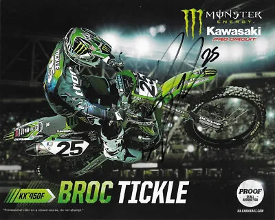 *broc Tickle*signed*autographed*photo Card*monster*energy*pro Circuit*kawasaki* • $20