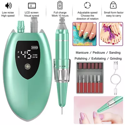 45000RPM Rechargeable Nail Drill Machine LCD Display Professional Nail Polisher • $49.98