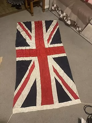 Vintage Union Jack British Flag 6’ X 3’ Shiny Material Silk? Polyester? • £0.99