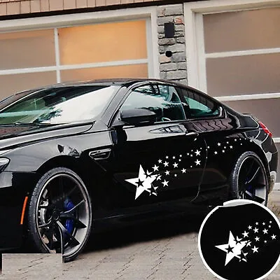 2x Car White Star Graphics Sticker Decal Racing Long Stripe Side Body Decoration • $15.98