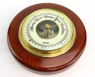 Vintage Wood And Brass Wall Hanging WELBY Barometer Made In Germany • $15