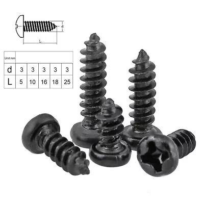 100PCS M2 M3 M4 Phillips Cross Pan Head Self Tapping Screws Self-Drilling Bolts • $10.63