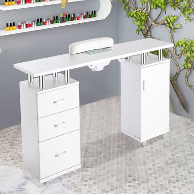 Manicure Station With Built-in Dust Collector Nail Table Desks 3 Drawers Storage • £169.95