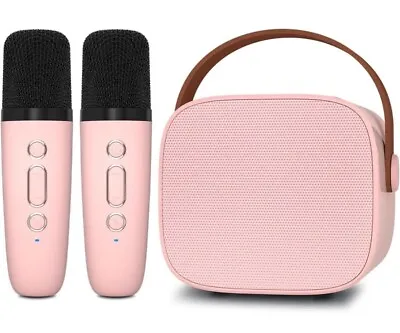 Karaoke Machine Portable Bluetooth Speaker Kids Mini 2 Wireless Microphone Gift • £23.49