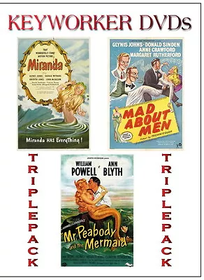 Mermaids Triple Pack - Miranda Mad About Men Mr Peabody & The Mermaid • £9.99