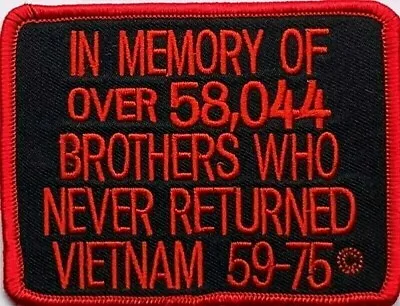 In Memory Of....vietnam Pow Vet Motorcycle Vest Military Iron On Patch D-6 • $5.49