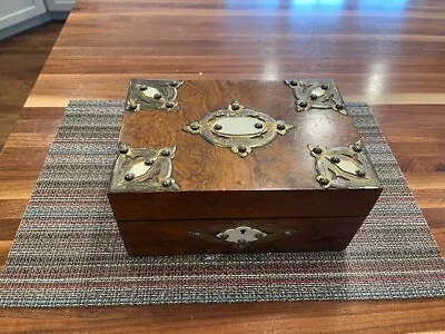 Vintage Decorative Wooden Box With Elegant Ornamentation • $40