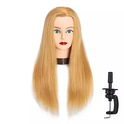 24 -26  Hair Mannequin Head 100% Human Hair Hairdresser Practice Styling Trai... • $69.27