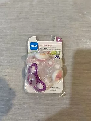 MAM Original Pacifiers 3-pack Clear Pink Button Curved 6+ Months Girl Silicone • $6.99