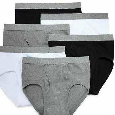 Men's  12 Pcs 100% Cotton Full-Cut Briefs  Underwear Sizes  48-56 • $34.99