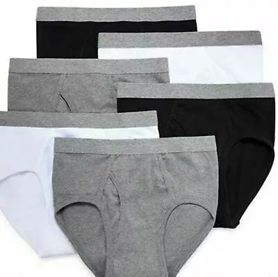 Men's Big And Tall 3 Pcs 100% Cotton Full-Cut Briefs  Underwear Sizes  48-56 • $12.99