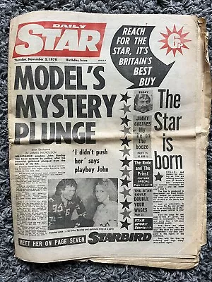 Daily Star First Edition November 2 1978 - Rare And Collectible • £0.99