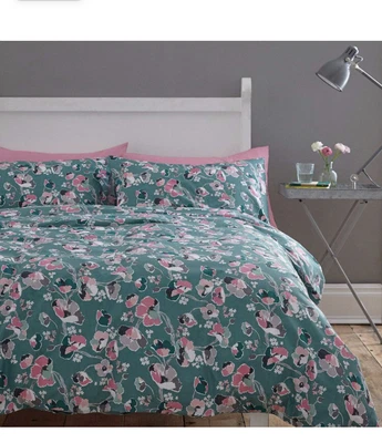 £30 • Buy Cath Kidston Sketchbook Bloom Double Duvet Cover Set, Evergreen