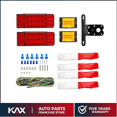 2set Rear Trailer Truck Turn Brake Light Set With Side Lights Kits 12v • $36.99