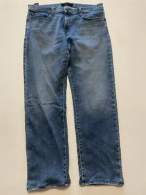 J Brand 36 X 32 Kane Straight USA MADE Raze Medium Wash Stretch Denim Jeans • $31.99