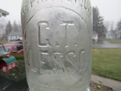 TREP Milk Bottle George T Lesso Dairy Farm Oakfield NY GENESEE COUNTY 1924 • $9.99