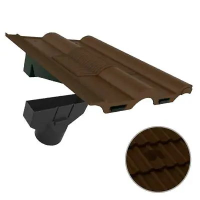 £54.99 • Buy Dark Brown Double Roman Roof Tile Vent & Adapter, Marley Redland Russell Lagan