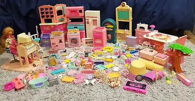 Vintage Barbie Lot 1990s Furniture Talk With Me Barbie Post Office Kitchen • $74.99